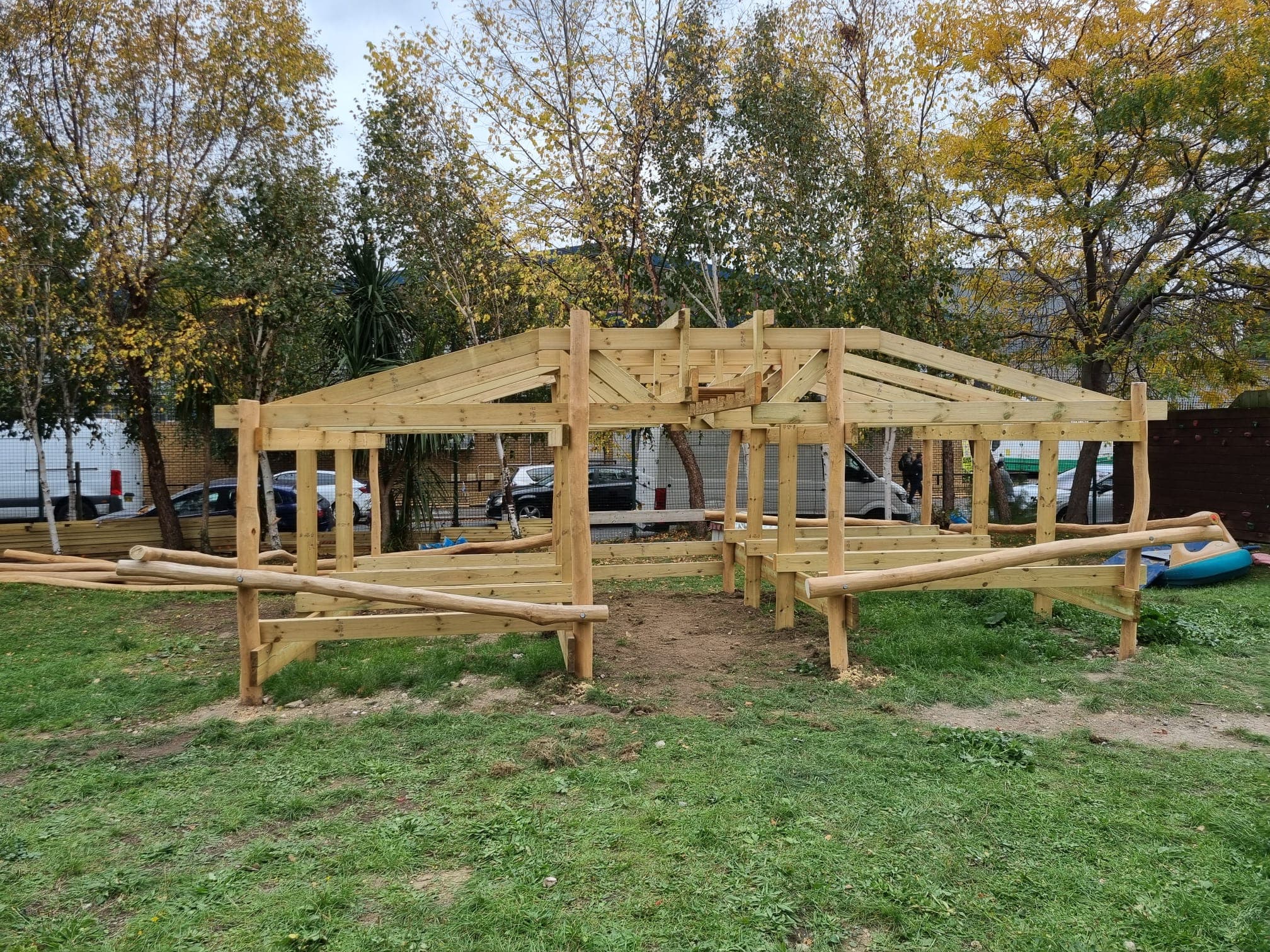 New play structure at Stewarts Road Adventure Playground, funded by Fortis Green Lodge