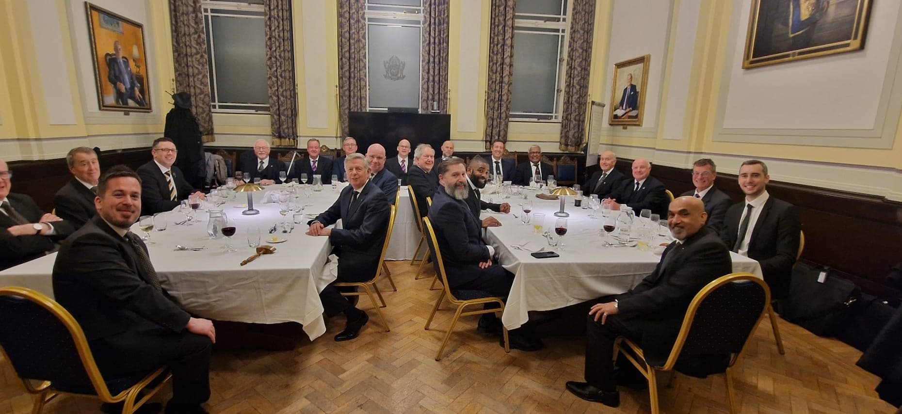 Members gathered around the table for the Christmas festive board